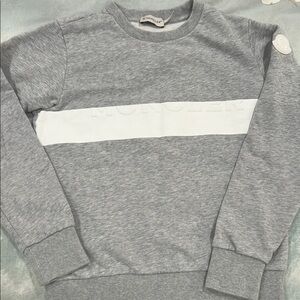 Moncler Gray and White Kids Sweatshirt